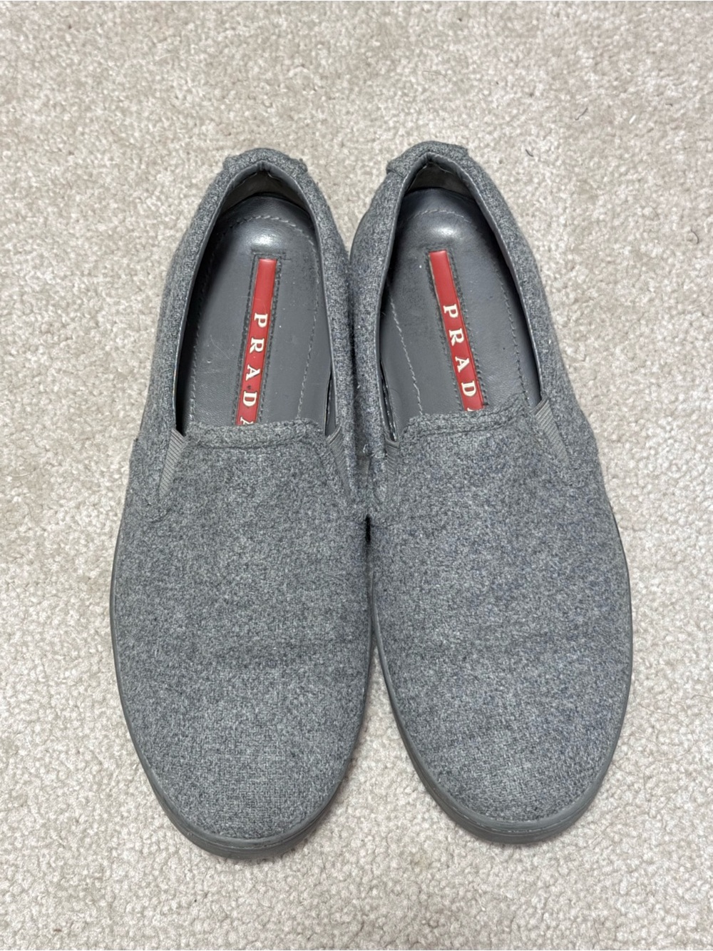 Prada Ardesia Wool Slip On Sneakers Size 5.5-6/36 - Picture 5 of 10